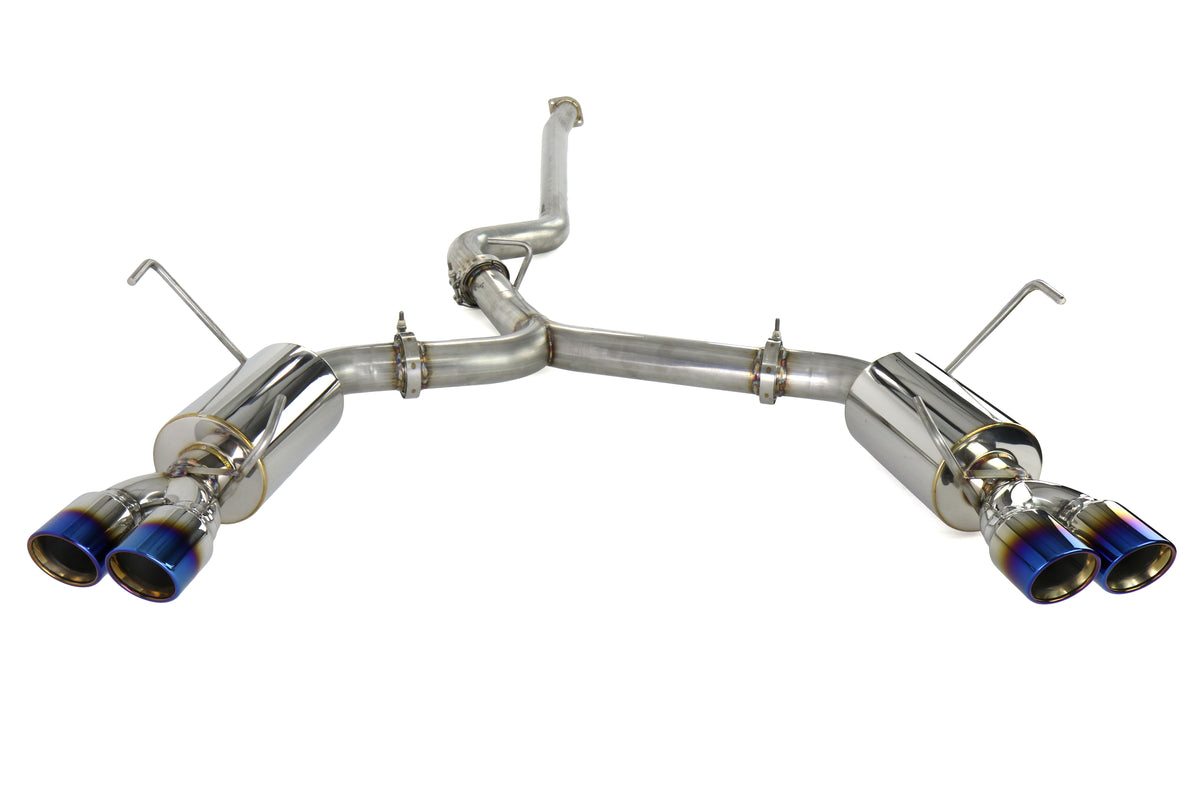 ETS200-30-EXH-012 ETS Catback Exhaust System - 2015+ WRX / STI-Muffled-No Resonator-Blue Tips,