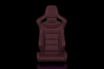 BRMBRR1-MRBS Braum Elite Series Sport Seats - Maroon Leatherette Pair - Universal,