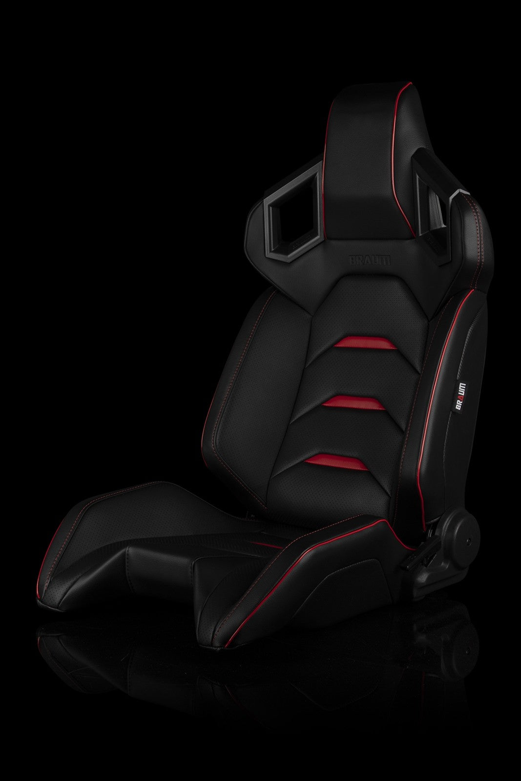 BRMBRR5-BKRD BRAUM ALPHA-X Series Sport Seats - Universal-Black & Red,