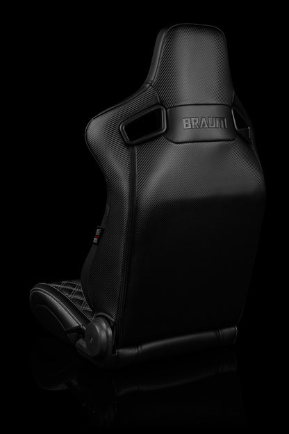 BRMBRR1X-BDDWS Braum Elite-X Series Racing Seats Diamond Edition White Piping Pair - Universal,