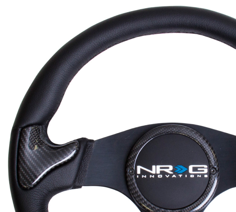 NRGST-014CFBK NRG 350mm carbon fiber steering wheel Black Frame With Black Stitching - Universal,