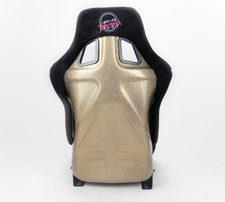 NRGFRP-302BK-ULTRA NRG Innovations FRP Bucket Seat ULTRA Edition with peralized back, Black alcantara material, phone pockets and special ultra embroidery (Large),