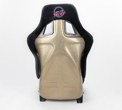 NRGFRP-302BK-ULTRA NRG Innovations FRP Bucket Seat ULTRA Edition with peralized back, Black alcantara material, phone pockets and special ultra embroidery (Large),